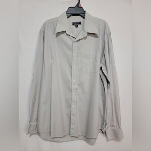Men's Roberto Villini Non-Iron Dress Shirt, Gray, Neck16.5, Pre-owned EUC